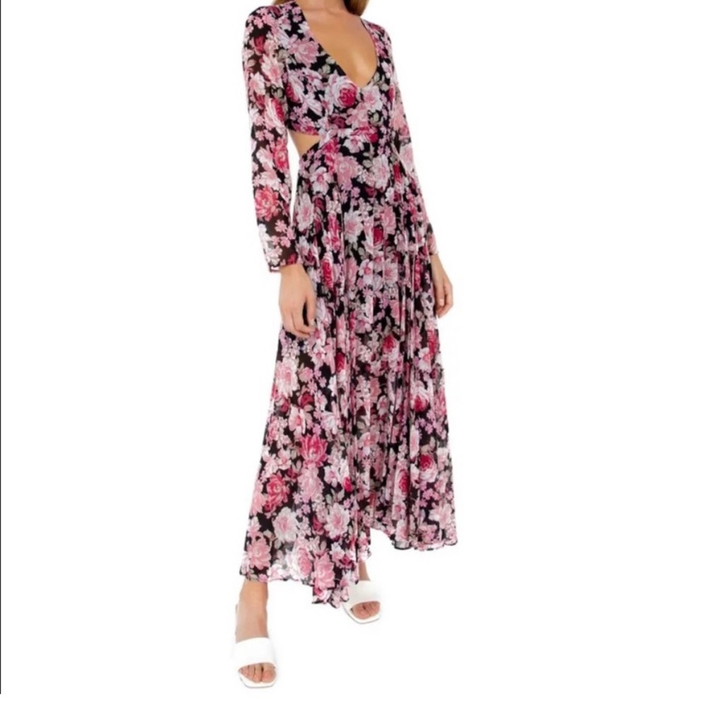 Bardot Garden Floral Dress in Rose Garden, Size Small (US 6)